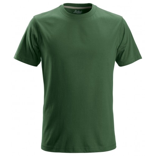 2502 Camiseta de manga corta clásica verde forestal talla M