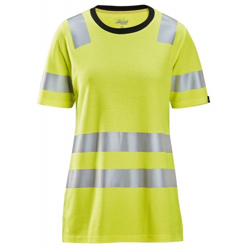 2537 Camiseta de manga corta para mujer de alta visibilidad clase 2 amarillo talla XXL