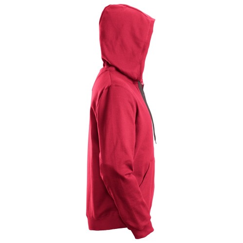 2801 Sudadera clásica con capucha y cremallera completa roja