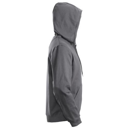 2801 Sudadera clásica con capucha y cremallera completa gris acero