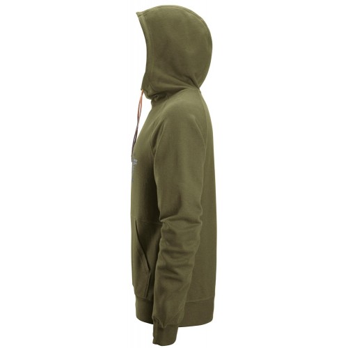 2894 Sudadera con capucha y logo verde khaki