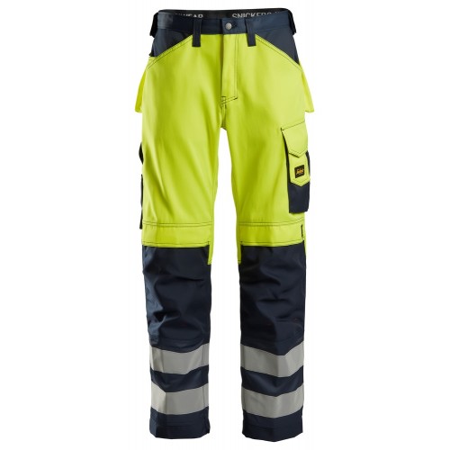 3333 Pantalones largos de trabajo de alta visibilidad clase 2 amarillo-azul marino talla 92