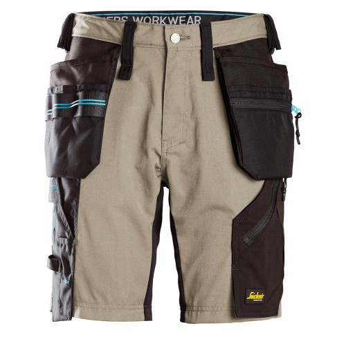 6110 Pantalones cortos de trabajo con bolsillos flotantes LiteWork 37.5® beige-negro talla 64