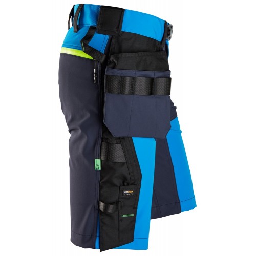 6140 Pantalones cortos de trabajo elásticos FlexiWork Softshell con bolsillos flotantes azul/ azul marino