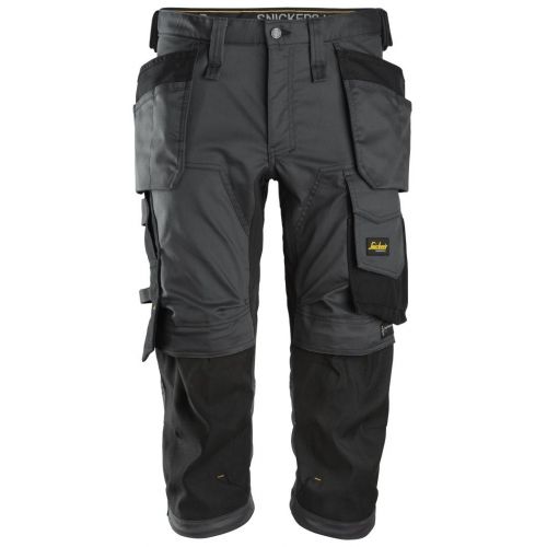 Pantalon pirata elasticos AllroundWork con bolsillos flotantes gris acero-negro talla 104
