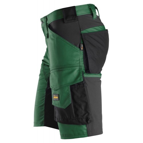 6143 Pantalones cortos de trabajo elásticos Slim Fit AllroundWork verde forestal/ negro