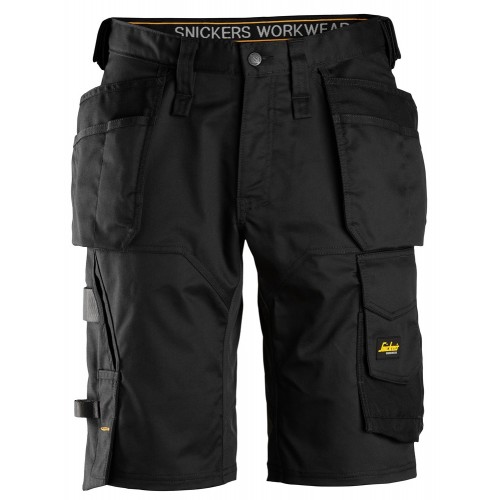 6151 Pantalones cortos de trabajo elásticos de ajuste holgado con bolsillos flotantes AllroundWork negro talla 46