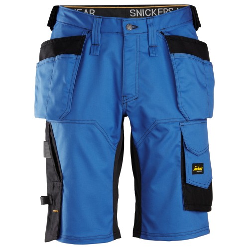 6151 Pantalones cortos de trabajo elásticos de ajuste holgado con bolsillos flotantes AllroundWork azul verdadero-negro talla 60
