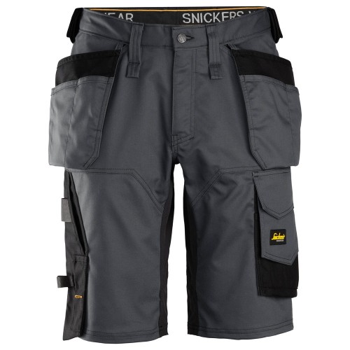 6151 Pantalones cortos de trabajo elásticos de ajuste holgado con bolsillos flotantes AllroundWork gris acero-negro talla 58