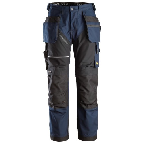 6214 Pantalones largos de trabajo con bolsillos flotantes Canvas+ RuffWork azul marino-negro talla 148