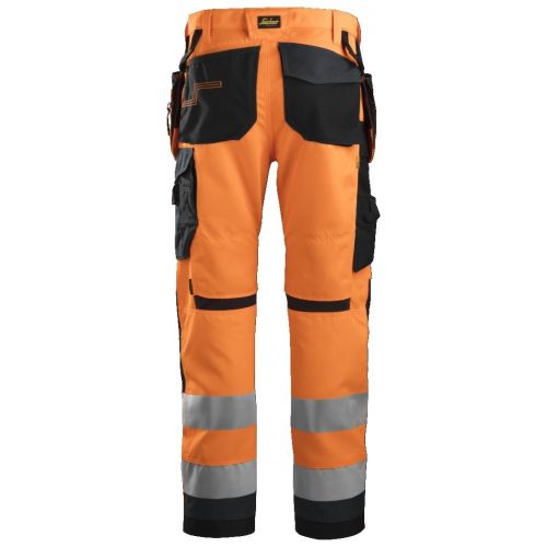 6230 Pantalón Allround Work+ Alta Visibilidad Bolsillos Flotantes CL2 Naranja / Gris acero