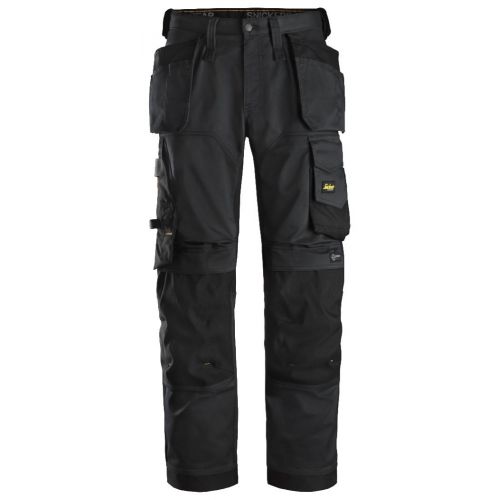Pantalon elastico ajuste holgado AllroundWork bolsillos flotantes negro talla 100