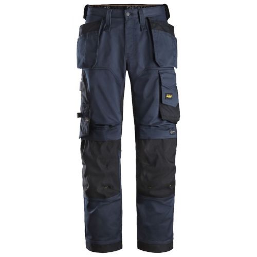 Pantalon elastico ajuste holgado AllroundWork bolsillos flotantes azul marino-negro talla 258