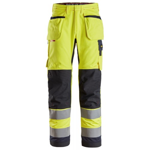 6260 Pantalones largos de trabajo de alta visibilidad clase 2 con bolsillos flotantes ProtecWork amarillo-azul marino talla 116