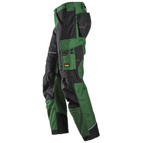 6314 Pantalones largos de trabajo Canvas+ RuffWork verde forestal-negro