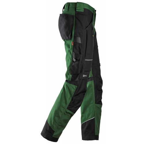 6314 Pantalones largos de trabajo Canvas+ RuffWork verde forestal-negro