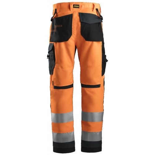 6331 Pantalón AllroundWork Alta Visibilidad CL2 Naranja / Gris acero