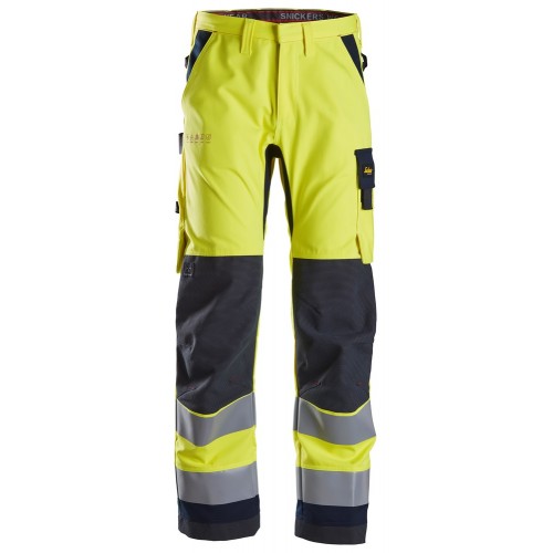 6360 Pantalones largos de trabajo de alta visibilidad clase 2 ProtecWork amarillo-azul marino talla 158