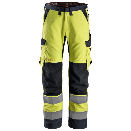 6361 Pantalones largos de trabajo de alta visibilidad clase 2 con bolsillos simétricos ProtecWork amarillo-azul marino talla 120