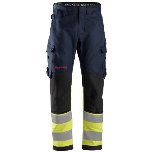 6363 Pantalones largos de trabajo de alta visibilidad clase 1 ProtecWork azul marino-amarillo talla 92