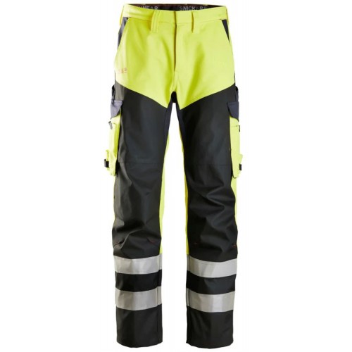 6365 Pantalones largos de trabajo de alta visibilidad clase 1 con espinilla reforzada ProtecWork amarillo-azul marino talla 164