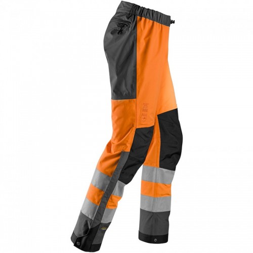 6530 Pantalones largos de trabajo impermeables Waterproof Shell de alta visibilidad clase 2 AllroundWork naranja/ gris acero