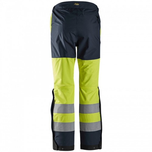 6530 Pantalones largos de trabajo impermeables Waterproof Shell de alta visibilidad clase 2 AllroundWork amarillo/ azul marino