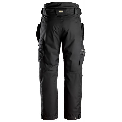 6580 Pantalones largos de trabajo FlexiWork negros con GORETEX® 37.5® y bolsillos flotantes