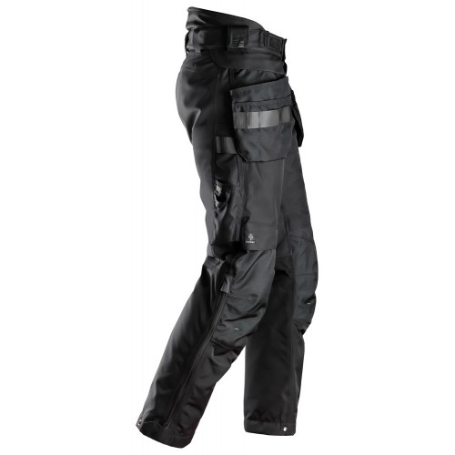 6580 Pantalones largos de trabajo FlexiWork negros con GORETEX® 37.5® y bolsillos flotantes