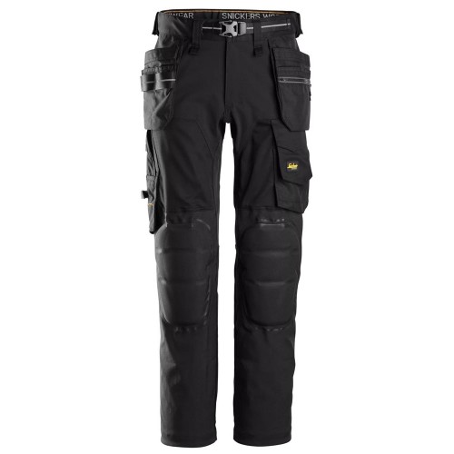 6590 Pantalones largos de trabajo elásticos Rodilleras Capsulized™ bolsillos flotantes AllroundWork color negro