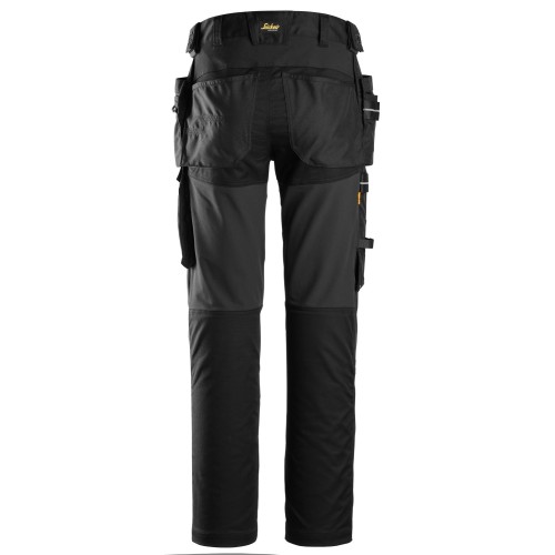 6590 Pantalones largos de trabajo elásticos Rodilleras Capsulized™ bolsillos flotantes AllroundWork color negro