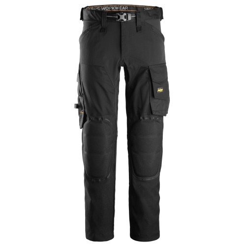 6593 Pantalones lasrgos de trabajo elásticos Rodilleras Capsulized™ AllroundWork color negro