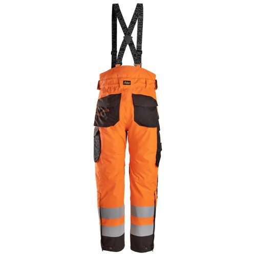 6630 Pantalones largos de trabajo impermeables de alta visibilidad clase 2 acolchados con doble capa 37.5® naranja / negro