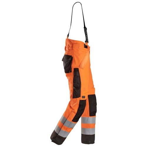 6630 Pantalones largos de trabajo impermeables de alta visibilidad clase 2 acolchados con doble capa 37.5® naranja / negro