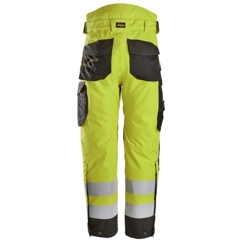 6630 Pantalones largos de trabajo impermeables de alta visibilidad clase 2 acolchados con doble capa 37.5® amarillo / negro