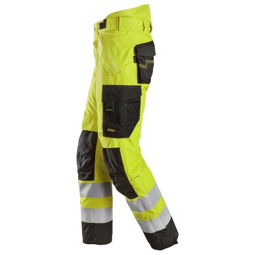 6630 Pantalones largos de trabajo impermeables de alta visibilidad clase 2 acolchados con doble capa 37.5® amarillo / negro