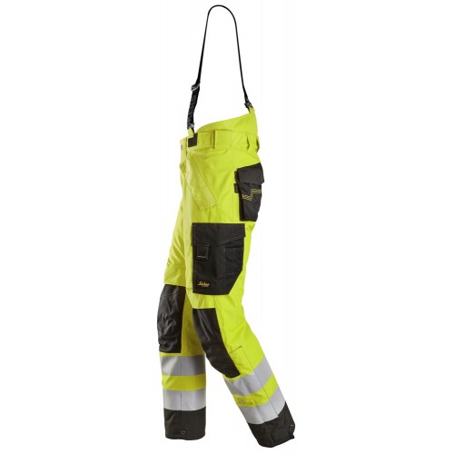 6630 Pantalones largos de trabajo impermeables de alta visibilidad clase 2 acolchados con doble capa 37.5® amarillo / negro