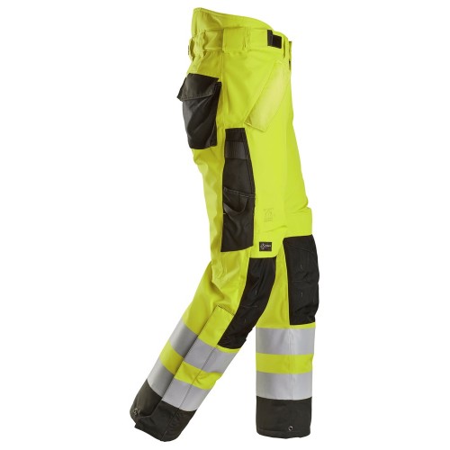 6630 Pantalones largos de trabajo impermeables de alta visibilidad clase 2 acolchados con doble capa 37.5® amarillo / negro