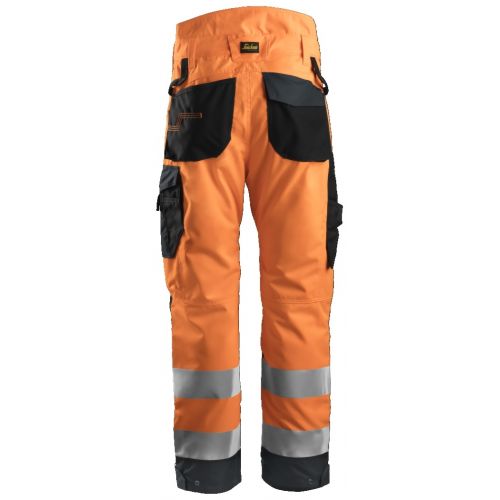 6639 Pantalones largos de trabajo aislantes 37.5® de alta visibiidad clase 2 AllroundWork  naranja/ gris acero