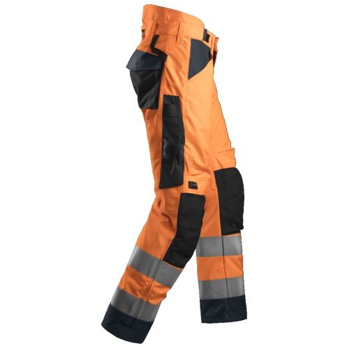 6639 Pantalones largos de trabajo aislantes 37.5® de alta visibiidad clase 2 AllroundWork  naranja/ gris acero