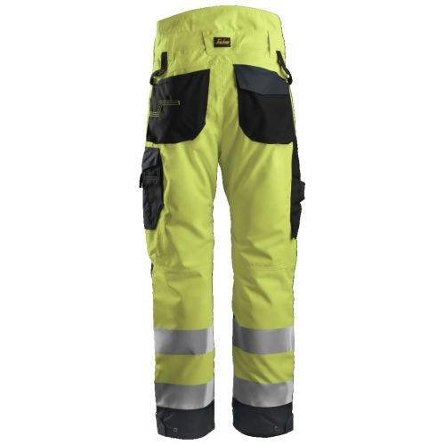 6639 Pantalones largos de trabajo aislantes 37.5® de alta visibiidad clase 2 AllroundWork  naranja/ gris acero