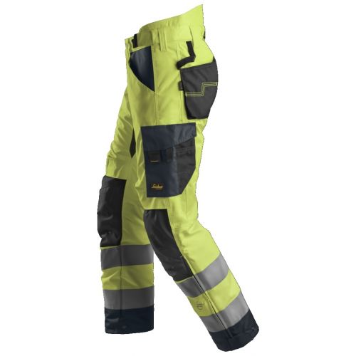 6639 Pantalones largos de trabajo aislantes 37.5® de alta visibiidad clase 2 AllroundWork  amarillo/ gris acero