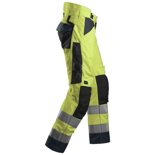 6639 Pantalones largos de trabajo aislantes 37.5® de alta visibiidad clase 2 AllroundWork  amarillo/ gris acero