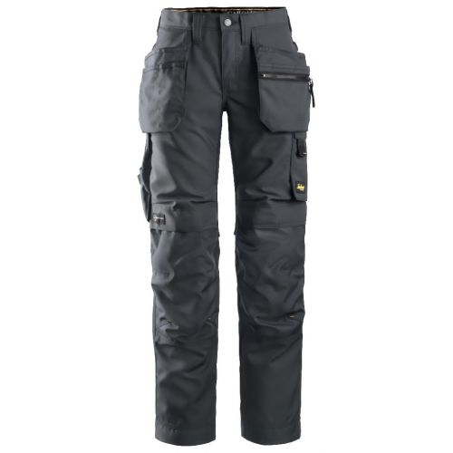 Pantalon de mujer AllroundWork+ con bolsillos flotantes gris acero-negro talla 044