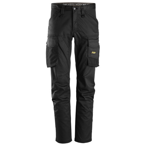 6803 Pantalones largos de trabajo elásticos sin bolsillos para las rodilleras AllroundWork negro talla 160
