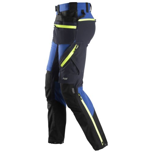 6940 Pantalones largos de trabajo elásticos FlexiWork Softshell Slim Fit bolsillos flotantes azul verdadero/ azul marino