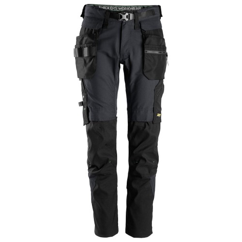 6972 Pantalones largos de trabajo desmontables con bolsillos flotantes FlexiWork gris acero-negro talla 150