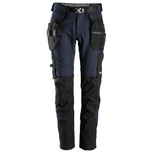 6972 Pantalones largos de trabajo desmontables con bolsillos flotantes FlexiWork azul marino-negro talla 60
