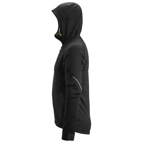 8002 Chaqueta con capucha de forro polar elástico Polartec® Power Stretch® 2.0 FlexiWork negro