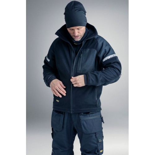 8005 Chaqueta cortavientos con forro polar AllroundWork gris acero/ negro